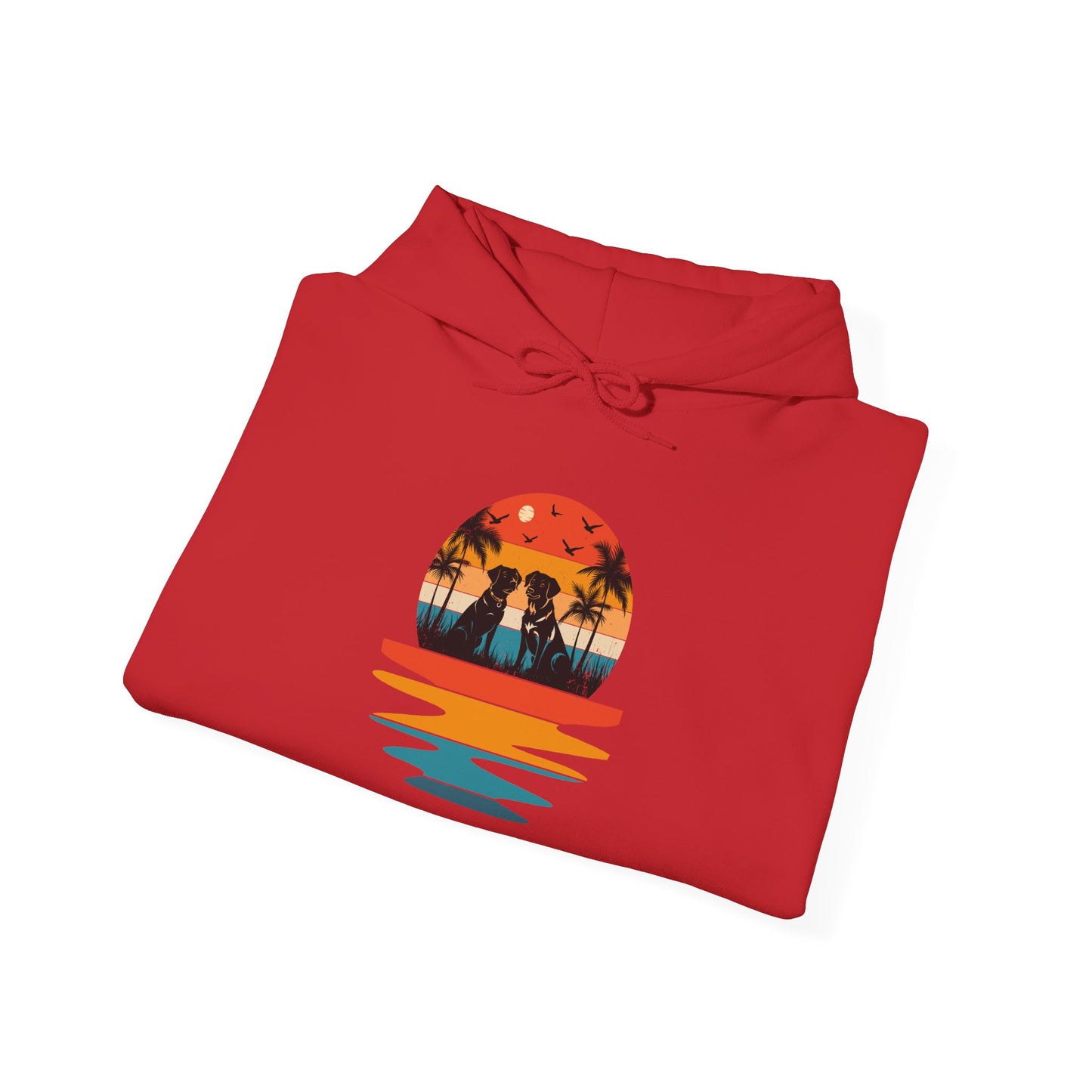 Basketball Skull Hoodie – Retro Sunset Dunk Graphic Sweatshirt