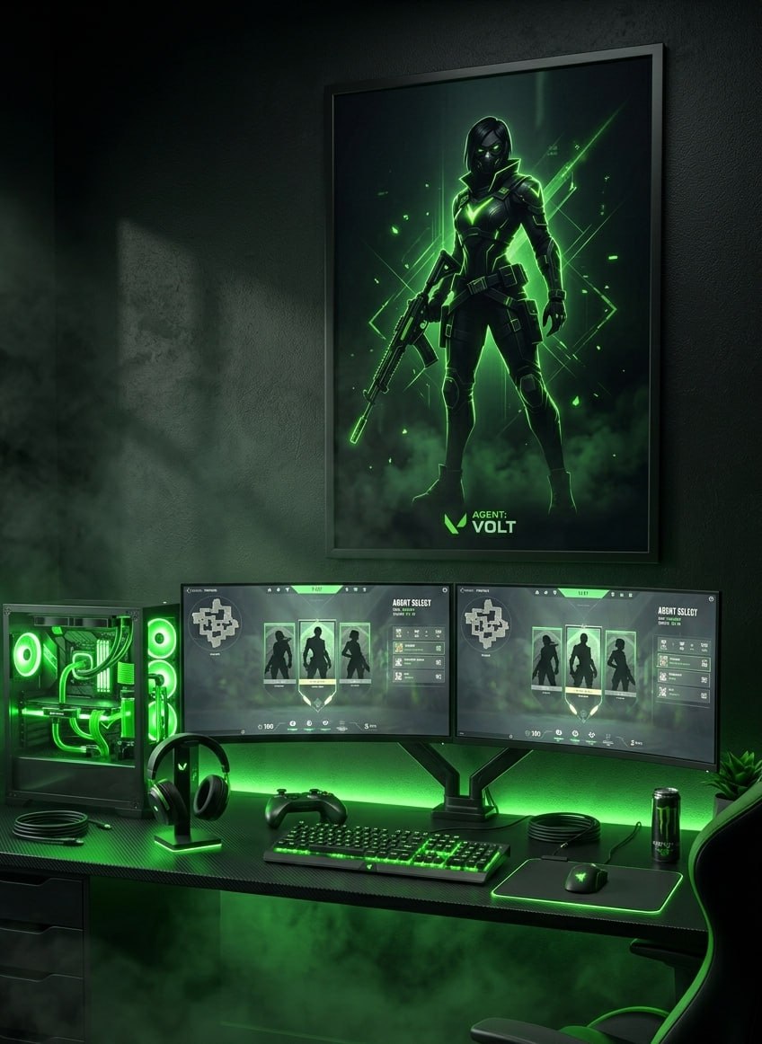 Valorant Esports Posters – Tactical Black & Green Series