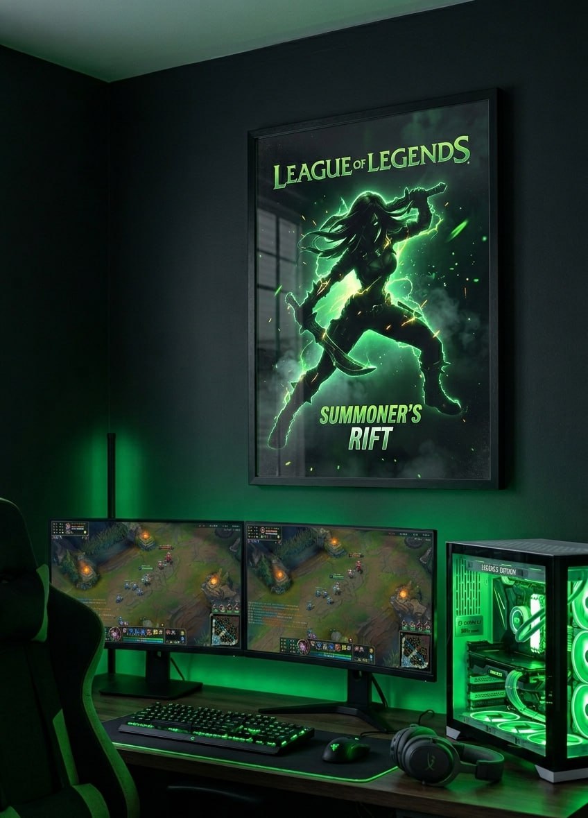 League of Legends Fantasy Gaming Posters – Dark Neon Collection
