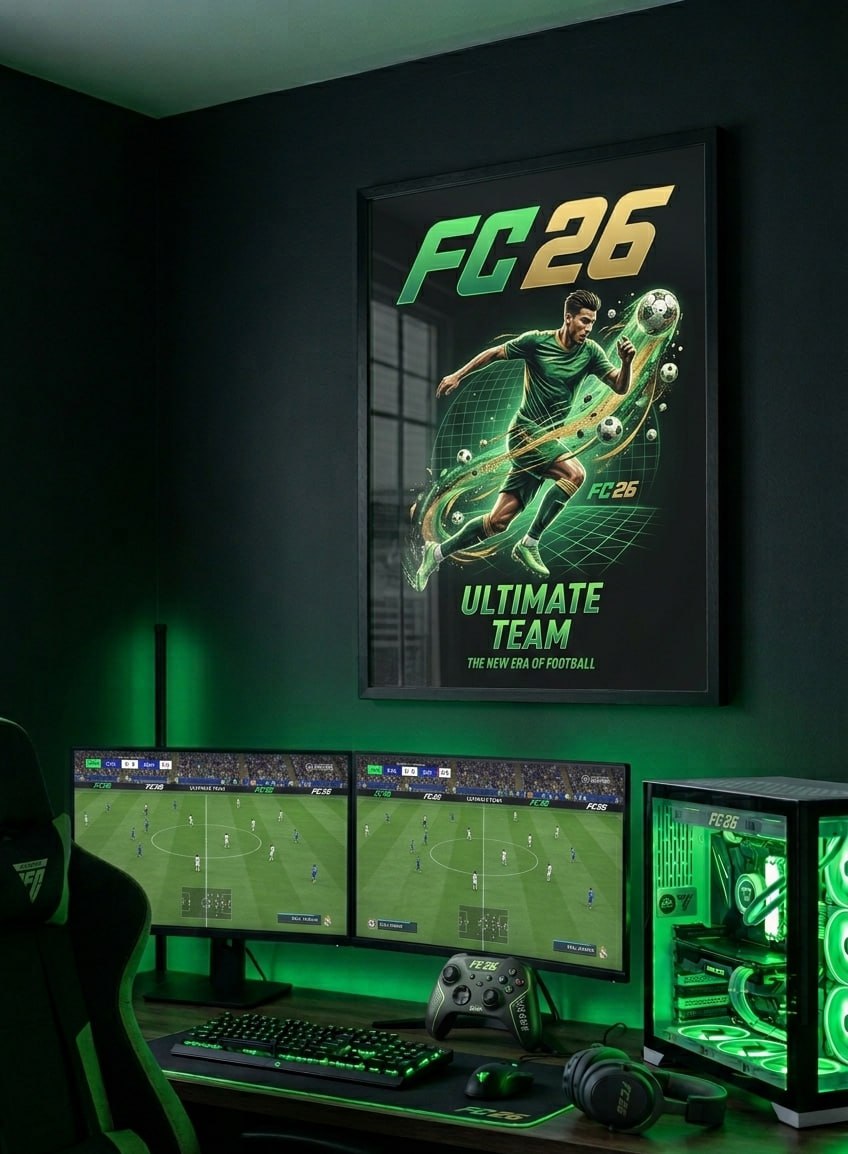FC 26 Football Gaming Posters – Ultimate Black & Green Edition