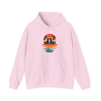 Basketball Skull Hoodie – Retro Sunset Dunk Graphic Sweatshirt
