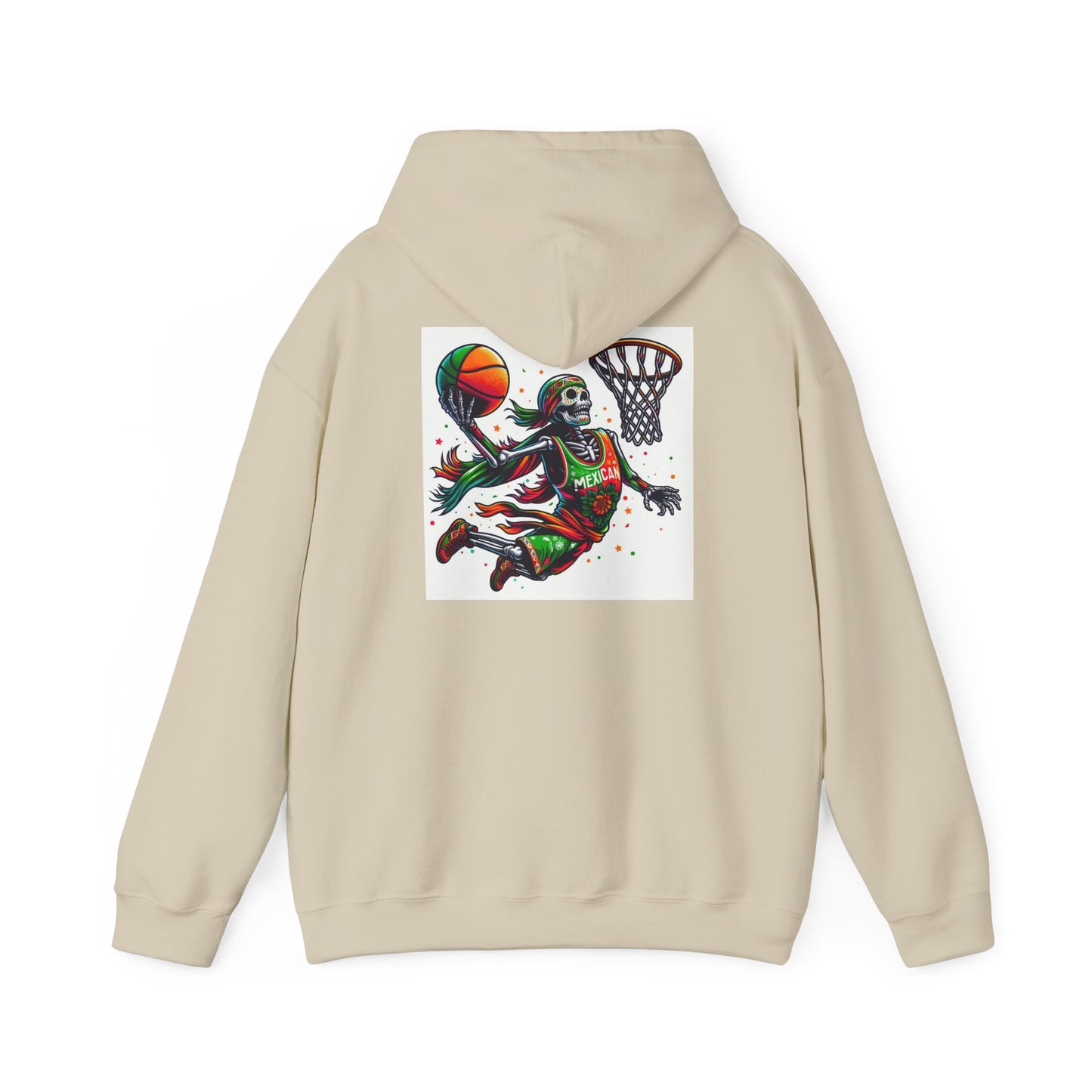 Basketball Skull Hoodie – Retro Sunset Dunk Graphic Sweatshirt