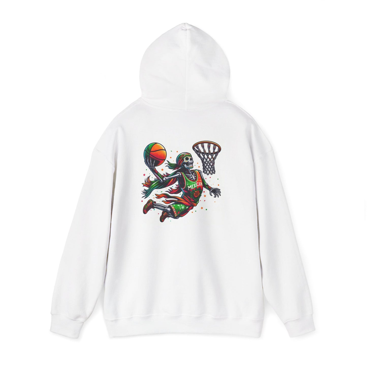Basketball Skull Hoodie – Retro Sunset Dunk Graphic Sweatshirt