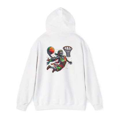 Basketball Skull Hoodie – Retro Sunset Dunk Graphic Sweatshirt