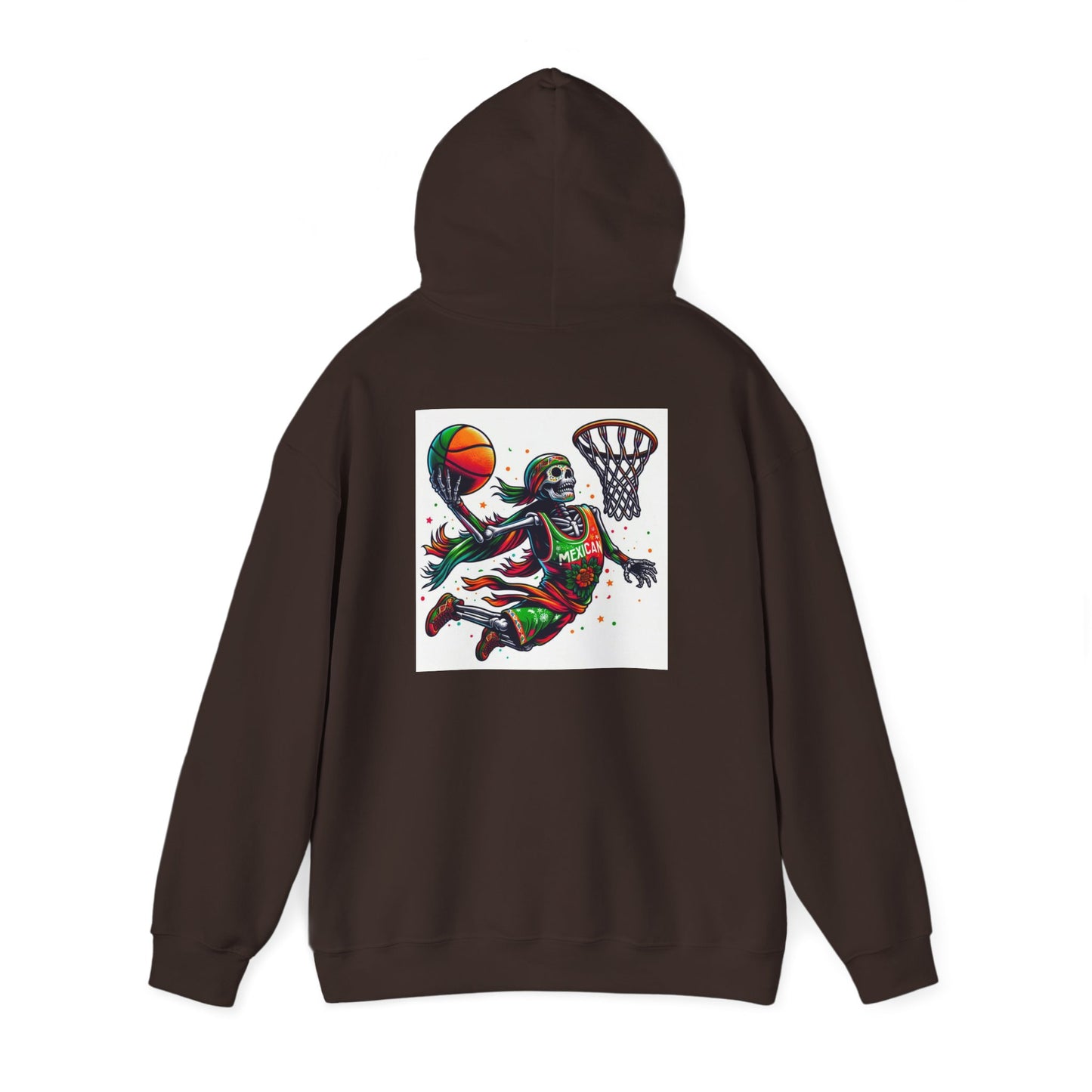 Basketball Skull Hoodie – Retro Sunset Dunk Graphic Sweatshirt