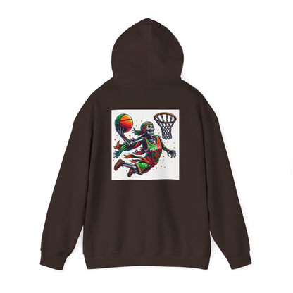 Basketball Skull Hoodie – Retro Sunset Dunk Graphic Sweatshirt