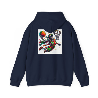 Basketball Skull Hoodie – Retro Sunset Dunk Graphic Sweatshirt