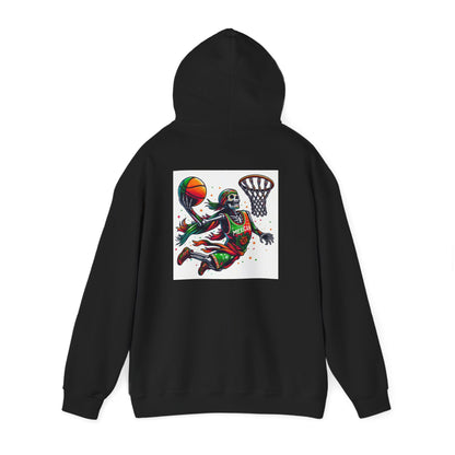 Basketball Skull Hoodie – Retro Sunset Dunk Graphic Sweatshirt