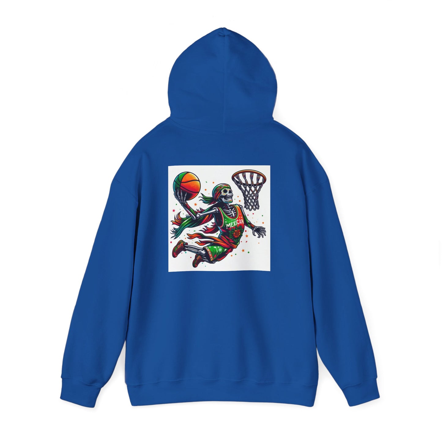 Basketball Skull Hoodie – Retro Sunset Dunk Graphic Sweatshirt