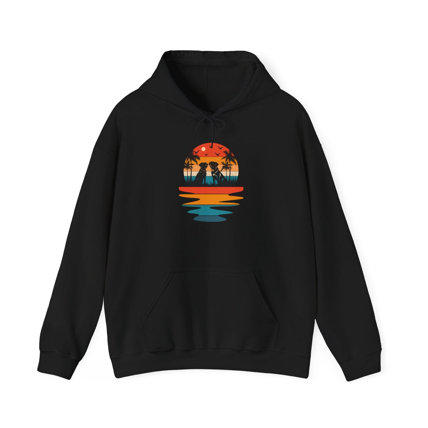 Basketball Skull Hoodie – Retro Sunset Dunk Graphic Sweatshirt
