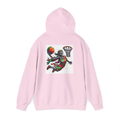 Basketball Skull Hoodie – Retro Sunset Dunk Graphic Sweatshirt