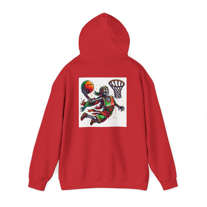 Basketball Skull Hoodie – Retro Sunset Dunk Graphic Sweatshirt