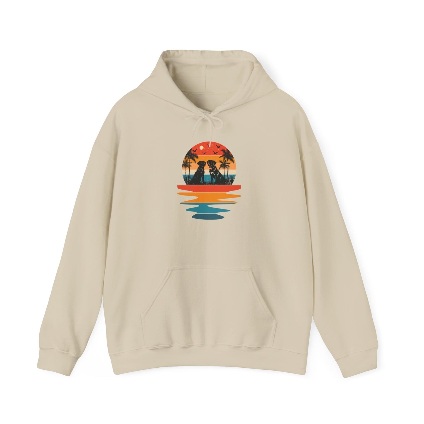 Basketball Skull Hoodie – Retro Sunset Dunk Graphic Sweatshirt