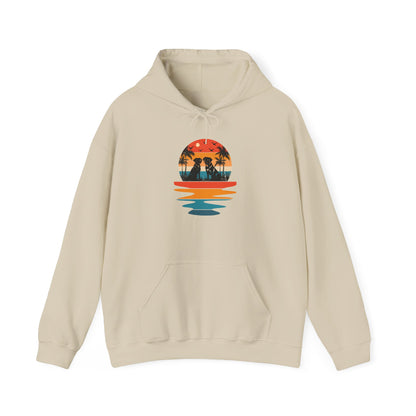 Basketball Skull Hoodie – Retro Sunset Dunk Graphic Sweatshirt