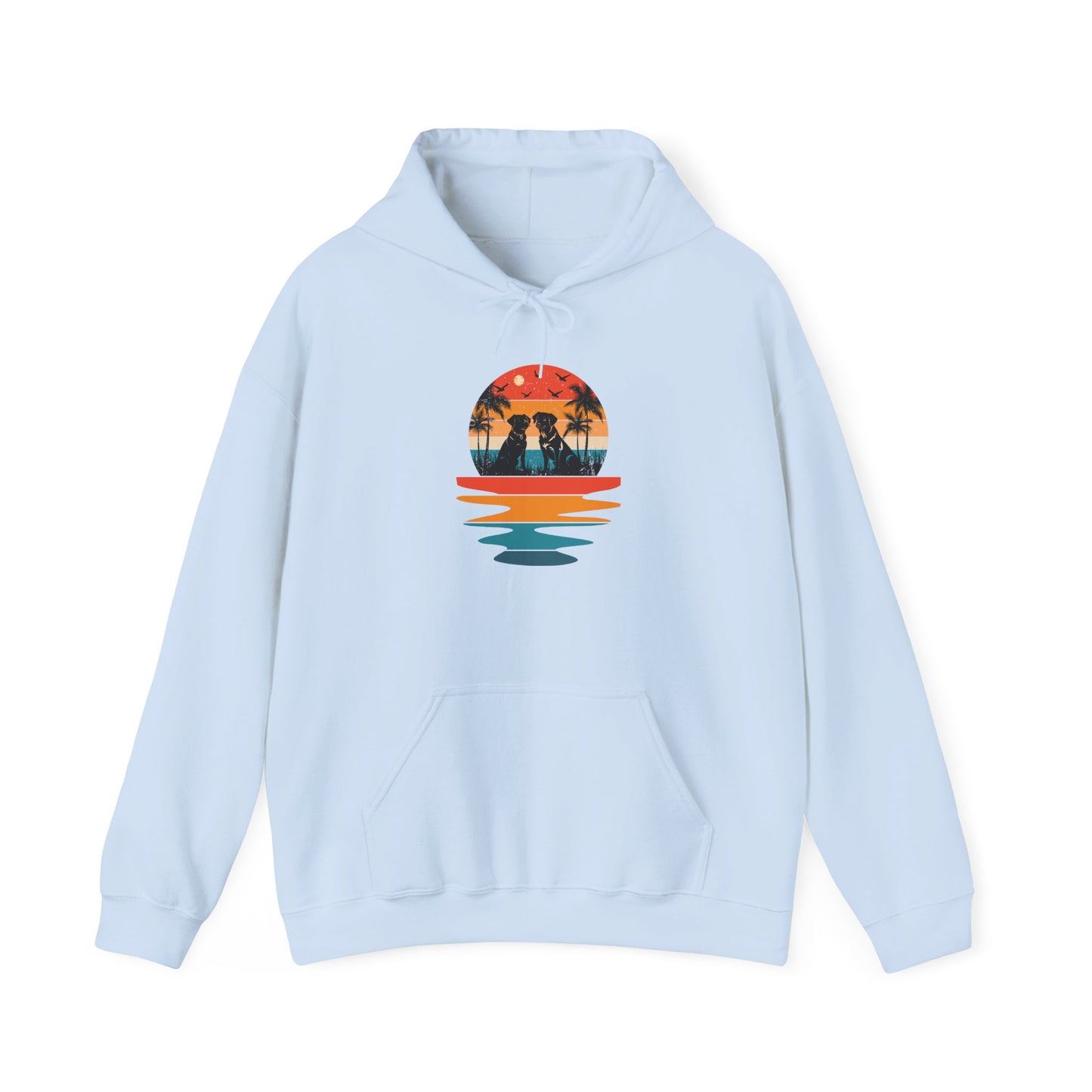 Basketball Skull Hoodie – Retro Sunset Dunk Graphic Sweatshirt