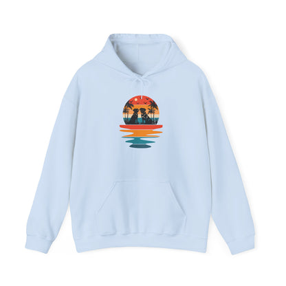 Basketball Skull Hoodie – Retro Sunset Dunk Graphic Sweatshirt