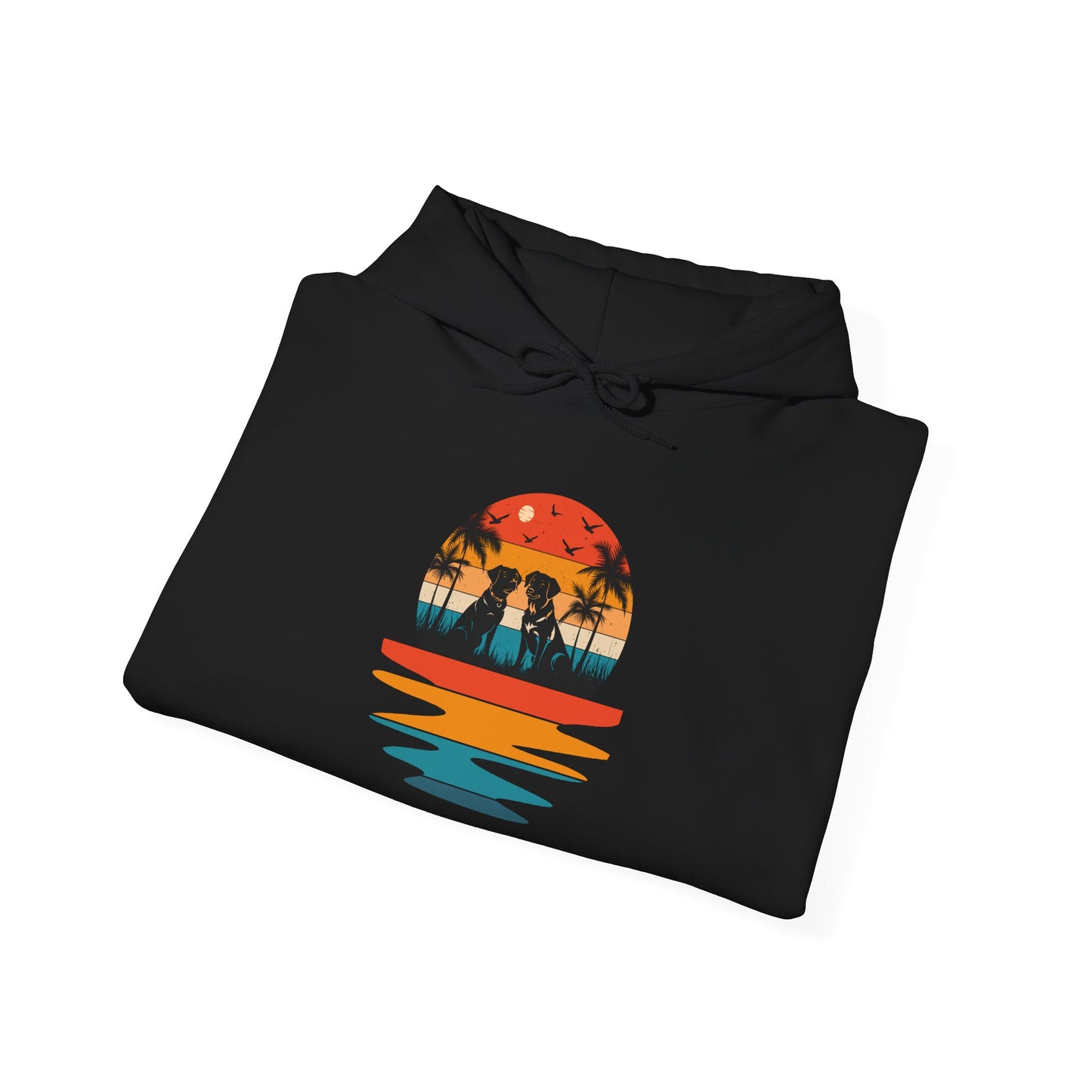 Basketball Skull Hoodie – Retro Sunset Dunk Graphic Sweatshirt
