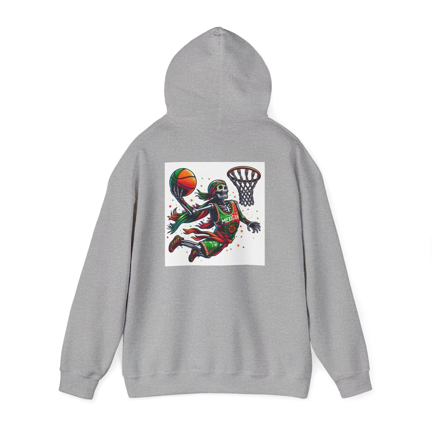 Basketball Skull Hoodie – Retro Sunset Dunk Graphic Sweatshirt