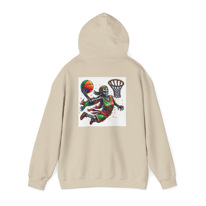 Basketball Skull Hoodie – Retro Sunset Dunk Graphic Sweatshirt