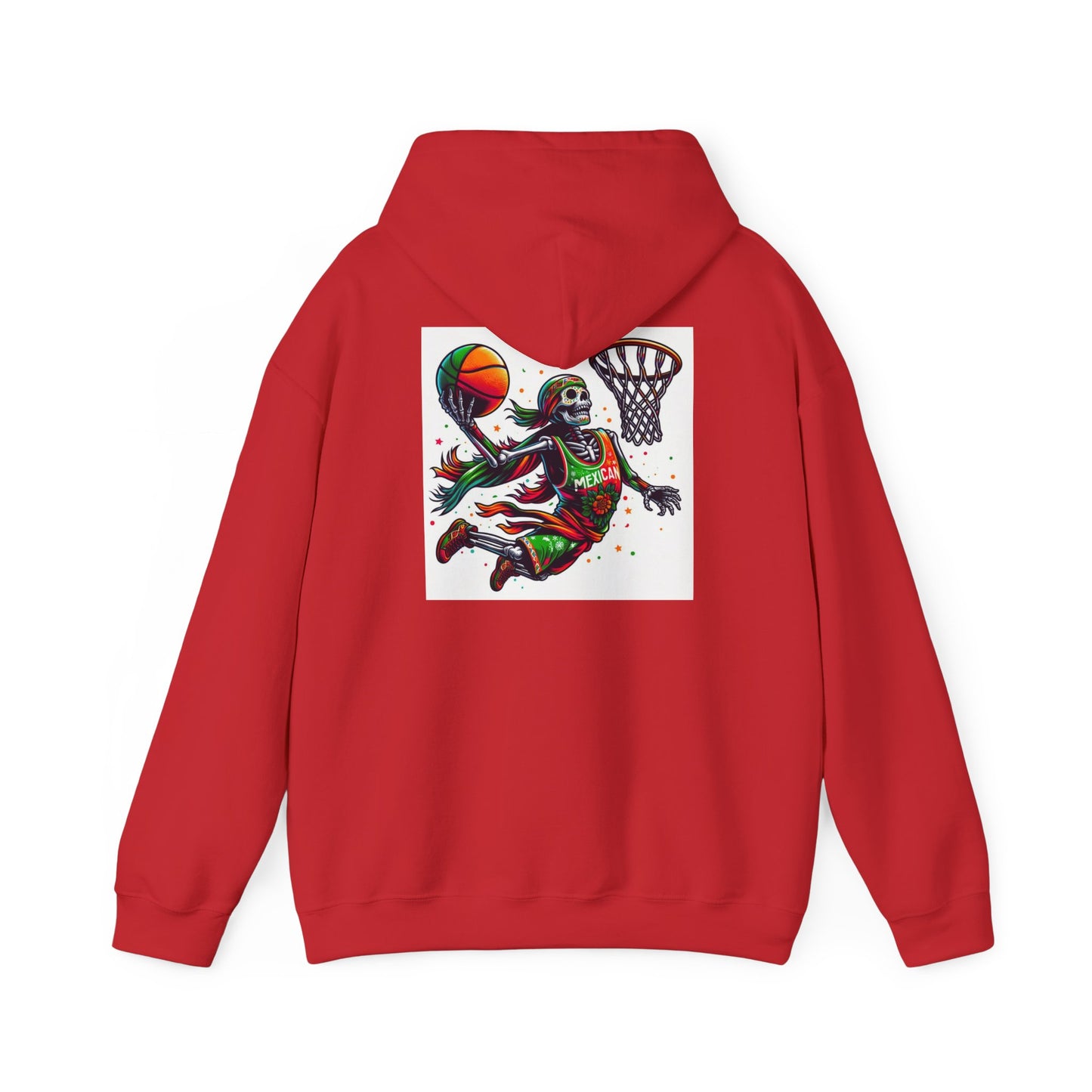 Basketball Skull Hoodie – Retro Sunset Dunk Graphic Sweatshirt