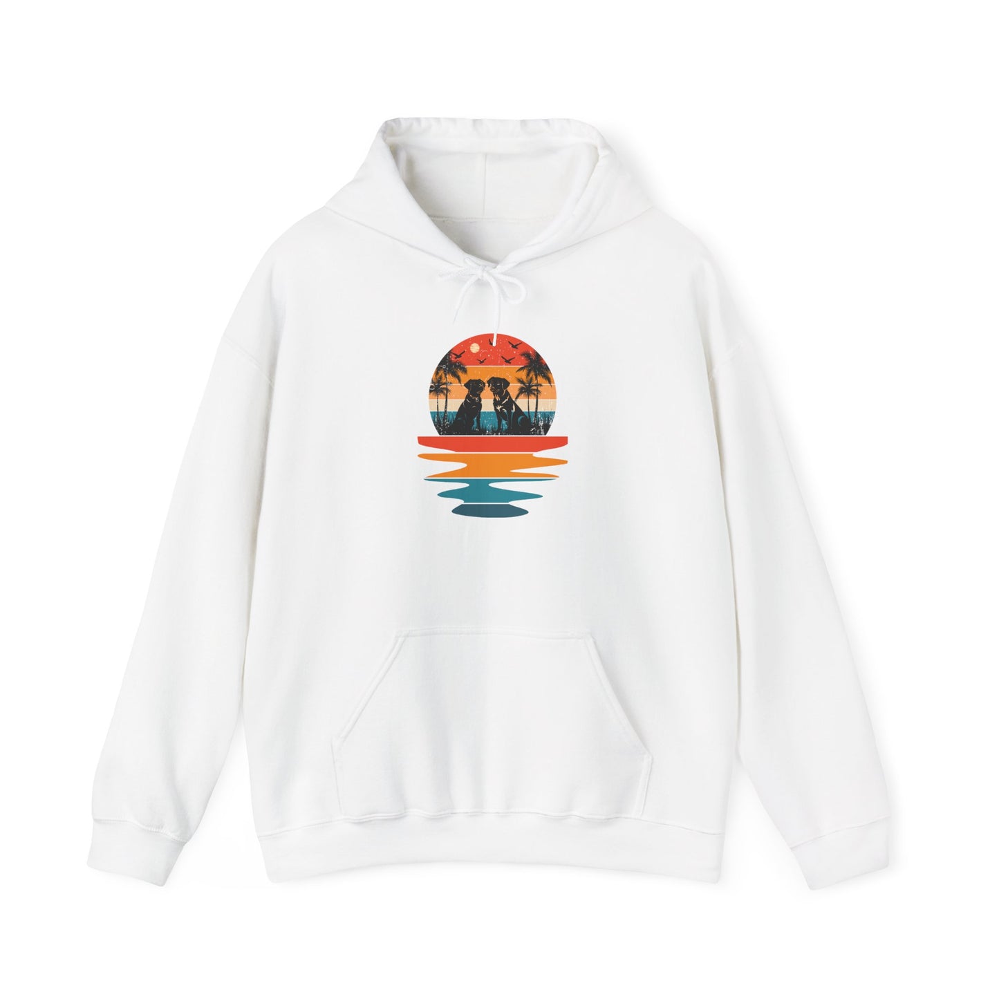 Basketball Skull Hoodie – Retro Sunset Dunk Graphic Sweatshirt