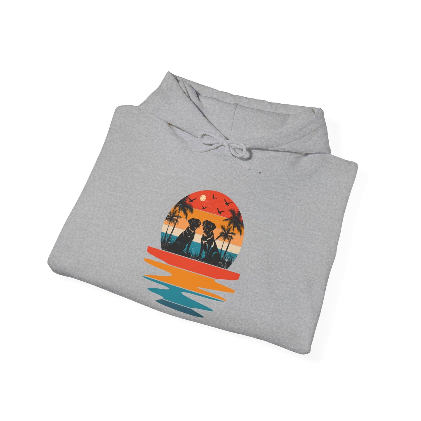 Basketball Skull Hoodie – Retro Sunset Dunk Graphic Sweatshirt