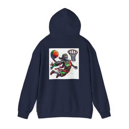 Basketball Skull Hoodie – Retro Sunset Dunk Graphic Sweatshirt