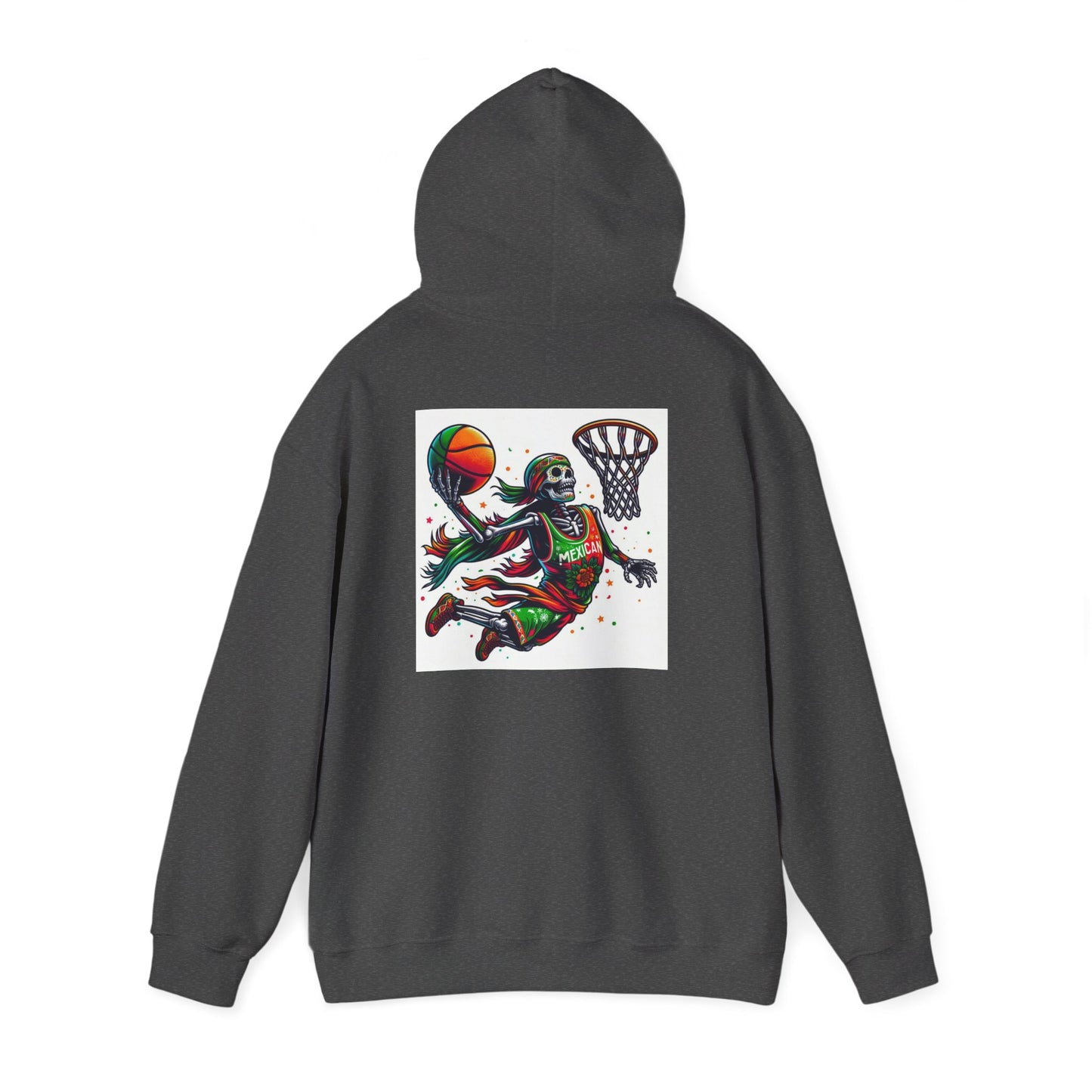 Basketball Skull Hoodie – Retro Sunset Dunk Graphic Sweatshirt