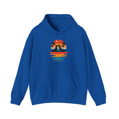 Basketball Skull Hoodie – Retro Sunset Dunk Graphic Sweatshirt