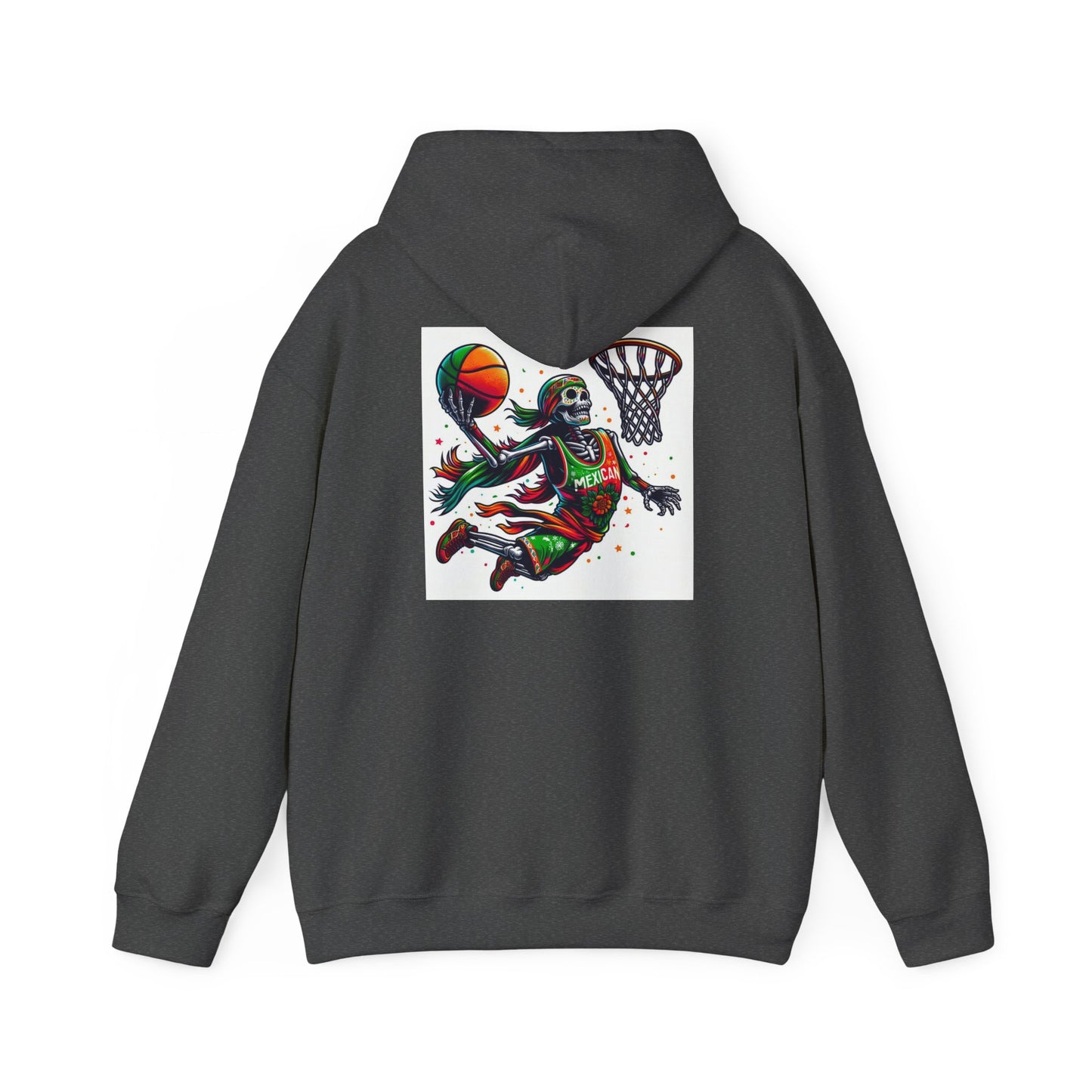 Basketball Skull Hoodie – Retro Sunset Dunk Graphic Sweatshirt