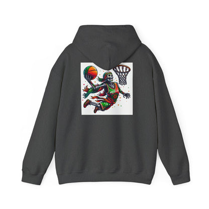 Basketball Skull Hoodie – Retro Sunset Dunk Graphic Sweatshirt