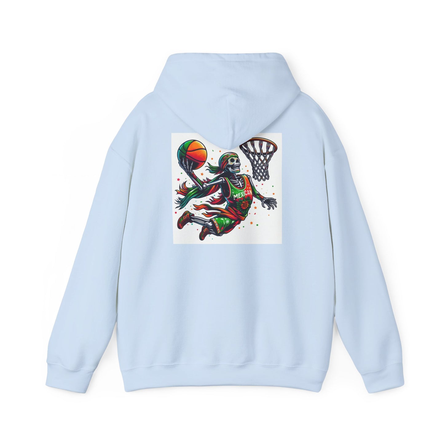 Basketball Skull Hoodie – Retro Sunset Dunk Graphic Sweatshirt