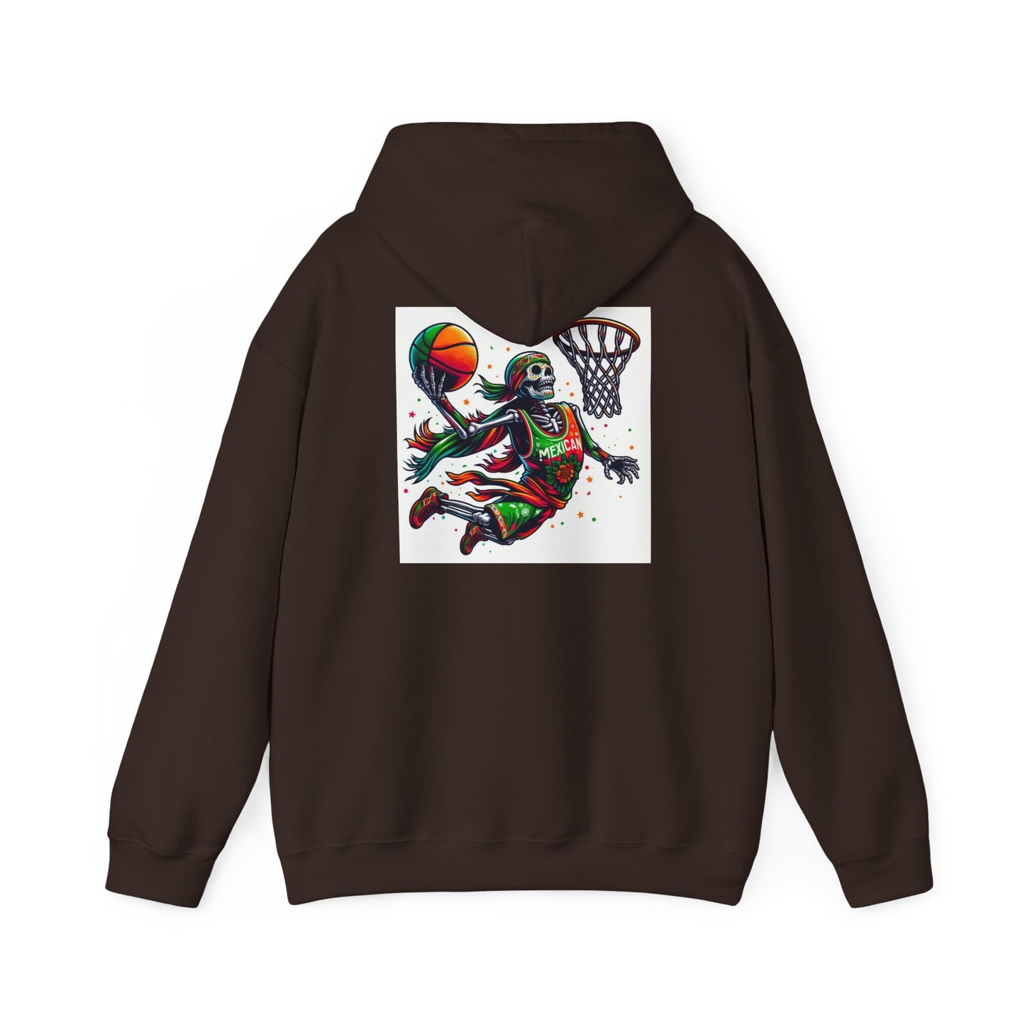 Basketball Skull Hoodie – Retro Sunset Dunk Graphic Sweatshirt