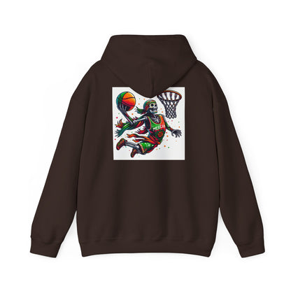 Basketball Skull Hoodie – Retro Sunset Dunk Graphic Sweatshirt