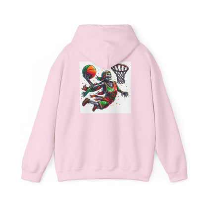 Basketball Skull Hoodie – Retro Sunset Dunk Graphic Sweatshirt