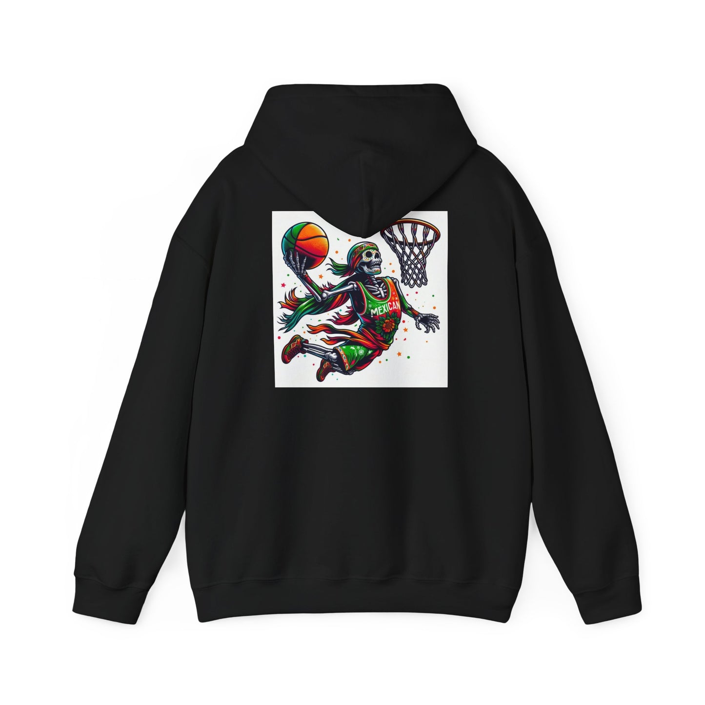 Basketball Skull Hoodie – Retro Sunset Dunk Graphic Sweatshirt