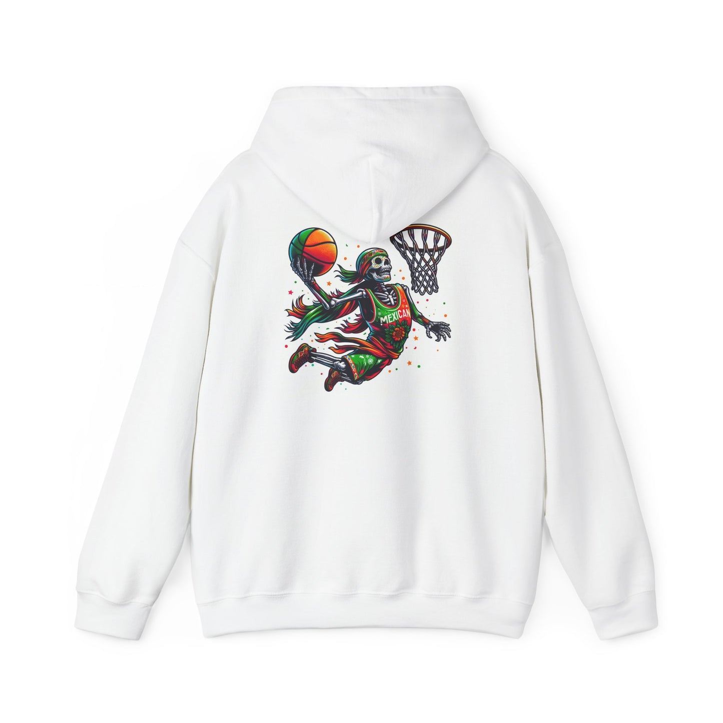 Basketball Skull Hoodie – Retro Sunset Dunk Graphic Sweatshirt