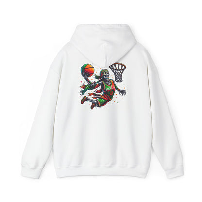 Basketball Skull Hoodie – Retro Sunset Dunk Graphic Sweatshirt