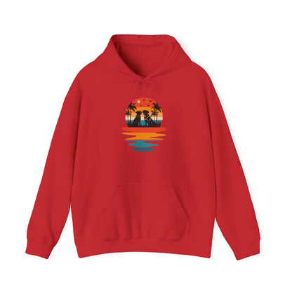 Basketball Skull Hoodie – Retro Sunset Dunk Graphic Sweatshirt