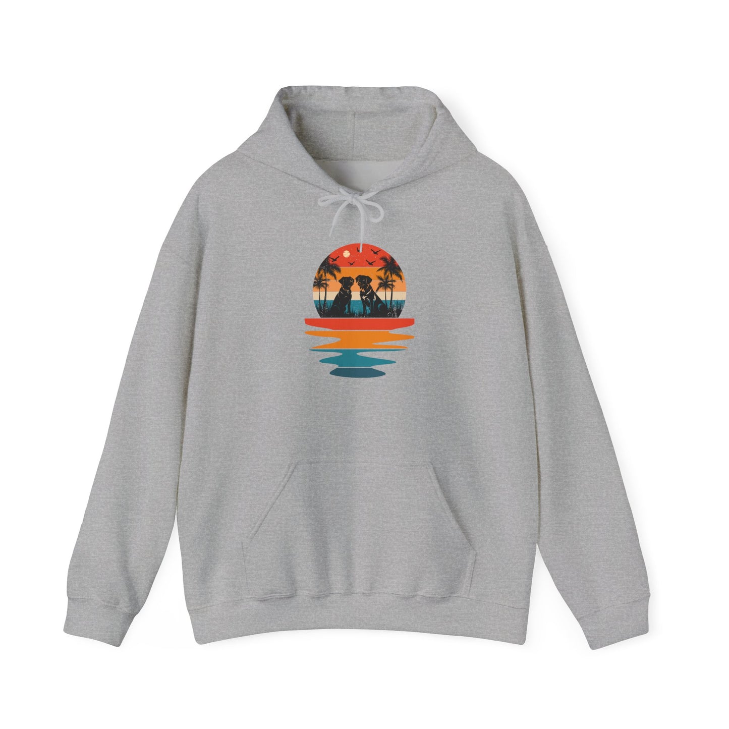 Basketball Skull Hoodie – Retro Sunset Dunk Graphic Sweatshirt