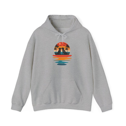 Basketball Skull Hoodie – Retro Sunset Dunk Graphic Sweatshirt