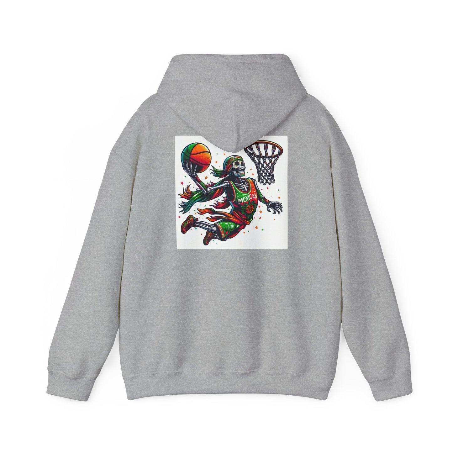 Basketball Skull Hoodie – Retro Sunset Dunk Graphic Sweatshirt