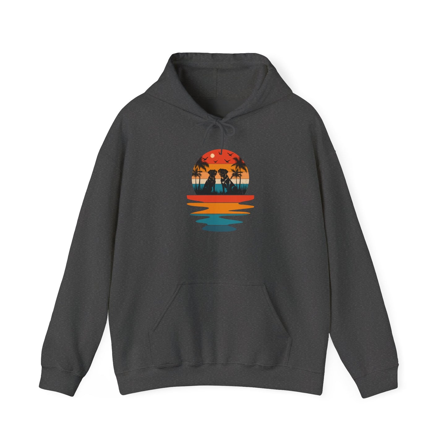 Basketball Skull Hoodie – Retro Sunset Dunk Graphic Sweatshirt